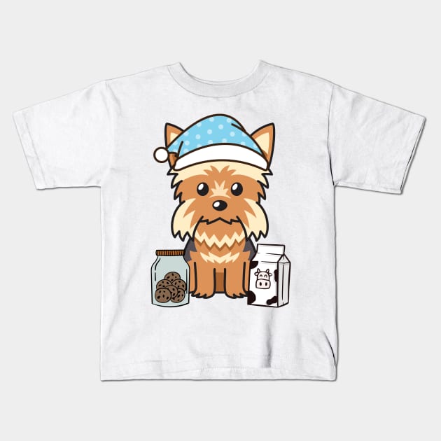 Funny yorkshire terrier is having a midnight snack Kids T-Shirt by Pet Station